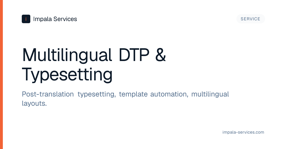 Multilingual DTP & Typesetting Services | Impala Services